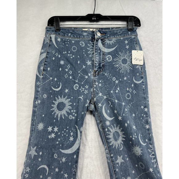 Free People Just Float On Printed Flare High Rise Jeans - Picture 4 of 9
